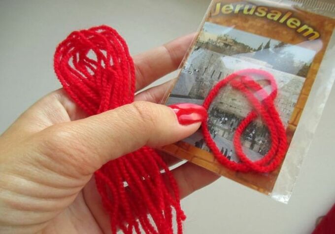 Red thread from Israel as an amulet of good luck